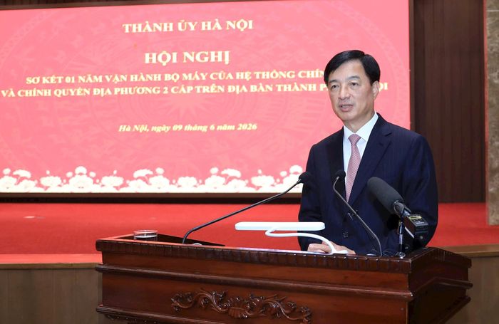 Ủy viên Bộ Chính trị, Bí thư Trung ương Đảng, Trưởng ban Tổ chức Trung ương Nguyễn Duy Ngọc phát biểu chỉ đạo tại hội nghị. Ảnh: Quang Thái