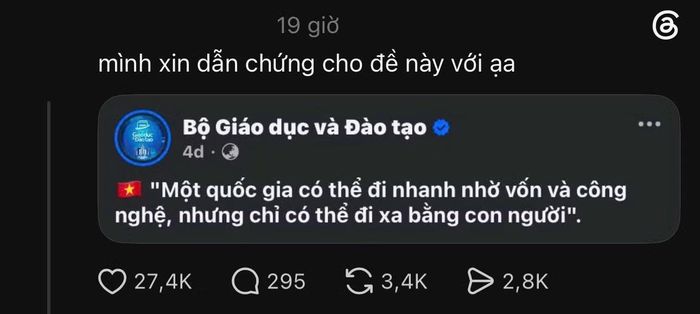 Các bạn thí sinh lần lượt xin dẫn chứng cho đề bài.