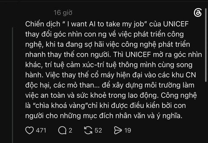 Một số dẫn chứng từ cư dân thành phố Sợi chỉ (Threads) thu hút nhiều lượt tương tác.