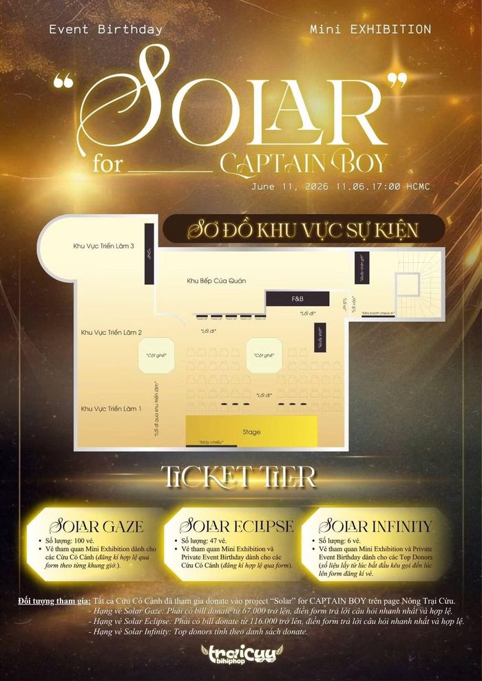 Sơ đồ khu vực tổ chức sự kiện "Solar" được BTC công bố.
