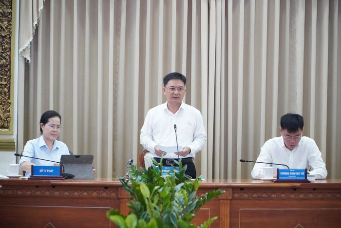  Ông Nguyễn Mạnh Cường, Phó Chủ tịch UBND TP.HCM, phát biểu tại hội nghị. Ảnh: HÀ THƯ 