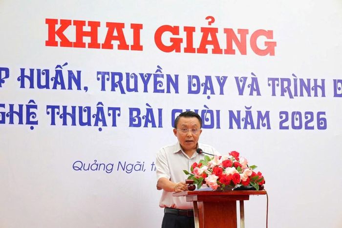 Ông Phan Văn Hoàng, Phó Giám đốc Sở VHTTDL tỉnh Quảng Ngãi phát biểu
