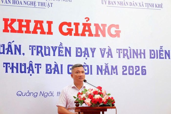 Ông Võ Minh Chính, Phó Chủ tịch UBND xã Tịnh Khê phát biểu