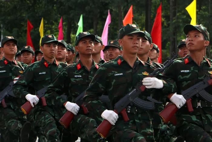 Các chiến sĩ mới tại buổi lễ. Ảnh: Duy Khương – TTXVN