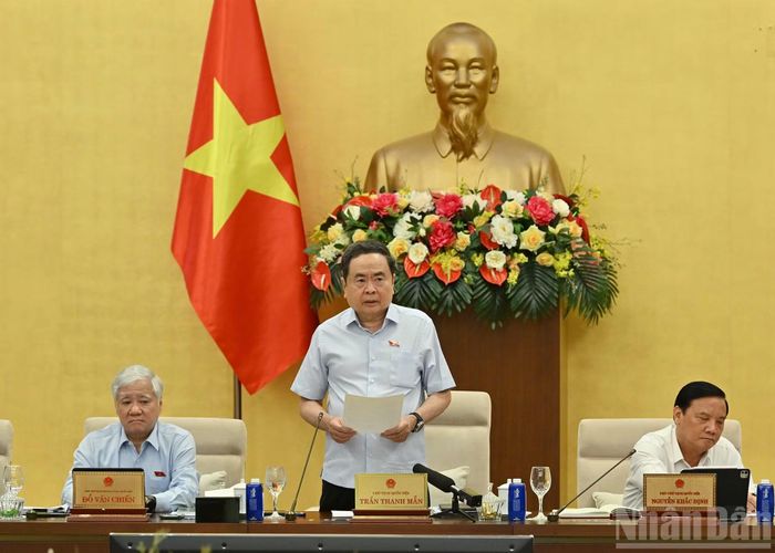 Chủ tịch Quốc hội Trần Thanh Mẫn phát biểu tại phiên họp.