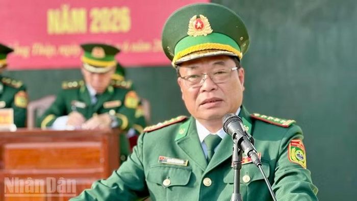 Đại tá Nguyễn Thanh Hòa, Chỉ huy trưởng Ban Chỉ huy Bộ đội Biên phòng tỉnh Đồng Tháp phát biểu.