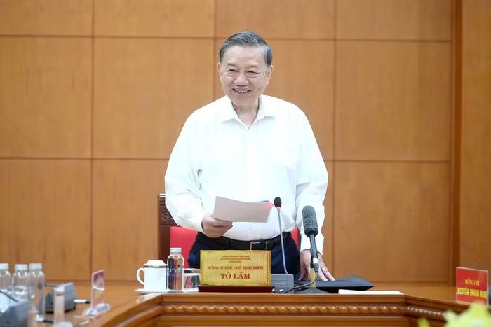 Tổng Bí thư, Chủ tịch nước Tô Lâm phát biểu tại cuộc làm việc. (Ảnh: ĐĂNG KHOA)
