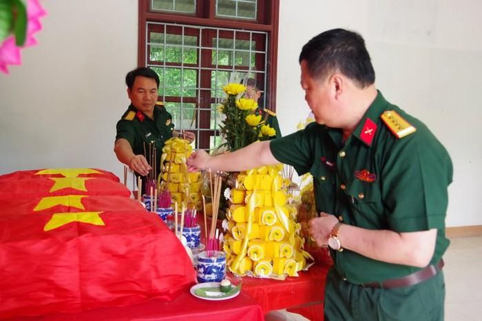 Các hài cốt liệt sĩ đang được bảo quản, chăm sóc, hương khói tại Đội quy tập 584