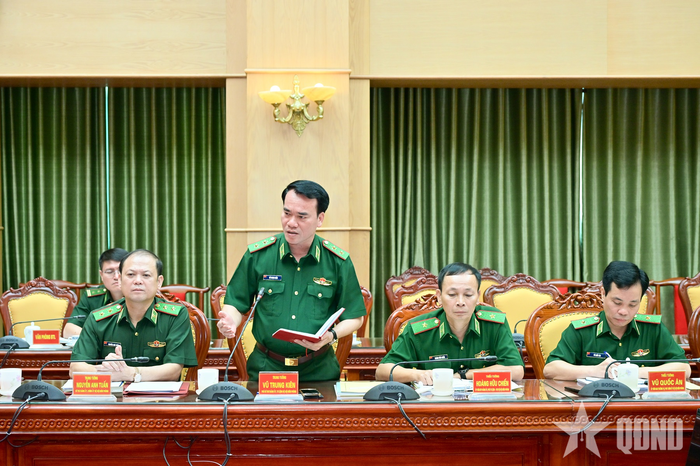 Trung tướng Vũ Trung Kiên, Tư lệnh Bộ đội Biên phòng phát biểu.