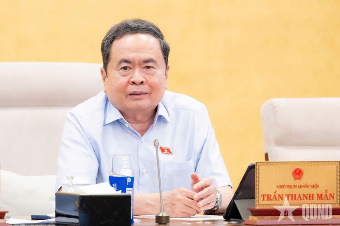 Chủ tịch Quốc hội Trần Thanh Mẫn phát biểu tại phiên họp.