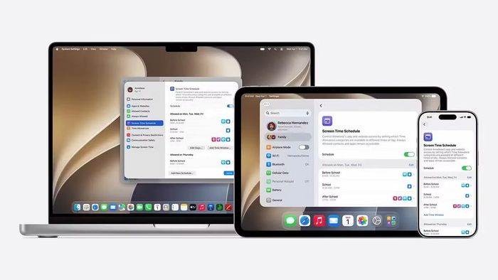 Ngoài giao diện Screen Time được thiết kế lại trực quan hơn, Apple còn giới thiệu Time Allowances và Schedules giúp phụ huynh thiết lập giới hạn thời gian sử dụng theo từng nhóm ứng dụng, kết hợp khuyến nghị từ các chuyên gia phát triển trẻ em, trước khi toàn bộ tính năng mới chính thức phát hành cùng iOS 27 vào mùa thu năm 2026.