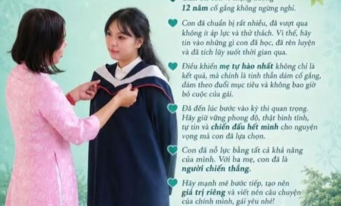 Lời nhắn gửi của chị Nguyễn Việt Đức với con gái trước ngày thi