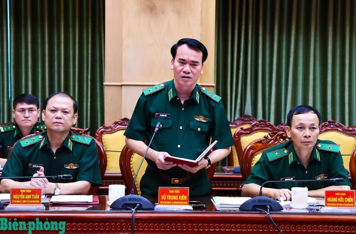 Trung tướng Vũ Trung Kiên phát biểu tại hội nghị. Ảnh: Dân Chủ