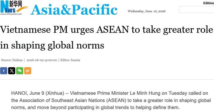 Một bài viết của Xinhua về Diễn đàn Tương lai ASEAN lần thứ ba (ảnh chụp màn hình)