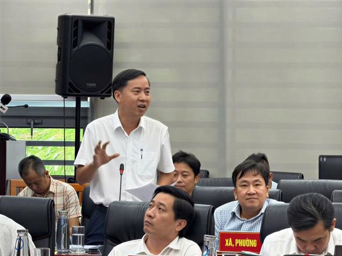 Ông Lê Phú Nguyện, Chủ tịch UBND xã Hòa Vang phát biểu. Ảnh: Nguyễn Thành
