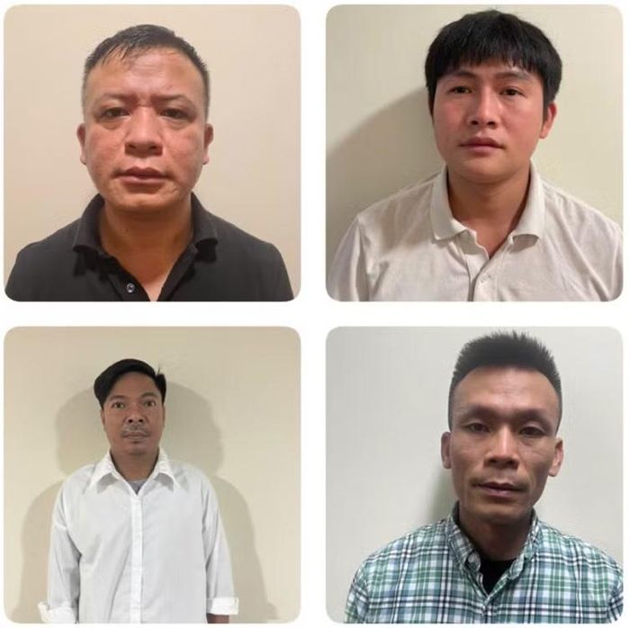 Các bị can Trần Minh Tiệp, Phùng Văn Lương, Nguyễn Văn Hà, Trần Đình Quý.