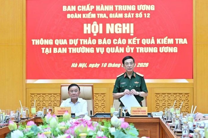 Đại tướng Phan Văn Giang phát biểu. Ảnh: Cổng thông tin Đảng Cộng sản. 