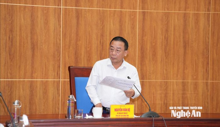 Phó Chủ tịch UBND tỉnh Nguyễn Văn Đệ kết luận buổi làm việc. Ảnh: Nguyễn Toàn