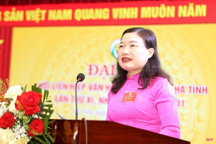 Phó Chủ tịch UBND tỉnh Nguyễn Thị Nguyệt phát biểu chỉ đạo đại hội.
