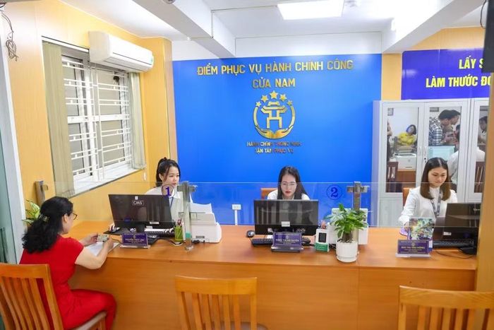Điểm Phục vụ hành chính công phường Cửa Nam. (Ảnh: Minh Sơn/Vietnam+)