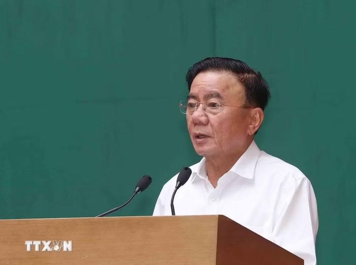 Đồng chí Trần Cẩm Tú, Ủy viên Bộ Chính trị, Thường trực Ban Bí thư phát biểu chỉ đạo hội thảo. (Ảnh: Phương Hoa/TTXVN)