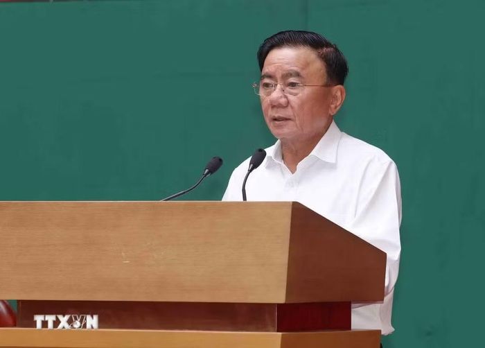 Đồng chí Trần Cẩm Tú, Ủy viên Bộ Chính trị, Thường trực Ban Bí thư phát biểu chỉ đạo hội thảo. (Ảnh: Phương Hoa/TTXVN)