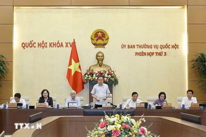 Chủ tịch Quốc hội Trần Thanh Mẫn phát biểu khai mạc Phiên họp. (Ảnh: Doãn Tấn/TTXVN)