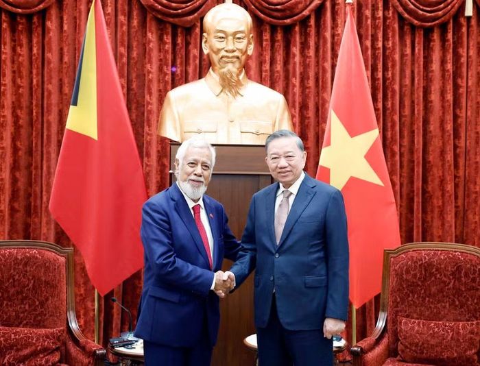 Tổng Bí thư, Chủ tịch nước Tô Lâm tiếp Thủ tướng Timor-Leste Kay Rala Xanana Gusmão. (Ảnh: Thống Nhất/TTXVN)