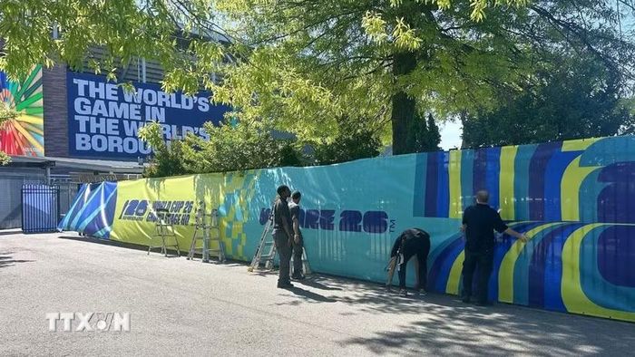 Trung tâm Quần vợt quốc gia USTA Billie Jean King tại quận Queens chuẩn bị mở cửa fanzone vào ngày 11/6. (Ảnh: Thanh Tuấn/TTXVN)