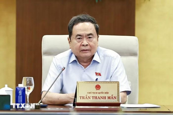 Chủ tịch Quốc hội Trần Thanh Mẫn phát biểu. (Ảnh: Doãn Tấn/TTXVN)