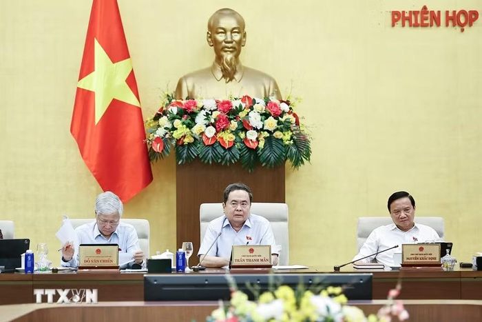 Chủ tịch Quốc hội Trần Thanh Mẫn phát biểu. (Ảnh: Doãn Tấn/TTXVN)