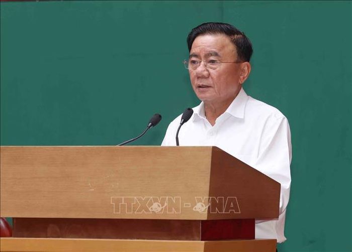 Đồng chí Trần Cẩm Tú, Ủy viên Bộ Chính trị, Thường trực Ban Bí thư phát biểu chỉ đạo hội thảo. Ảnh: Phương Hoa/TTXVN
