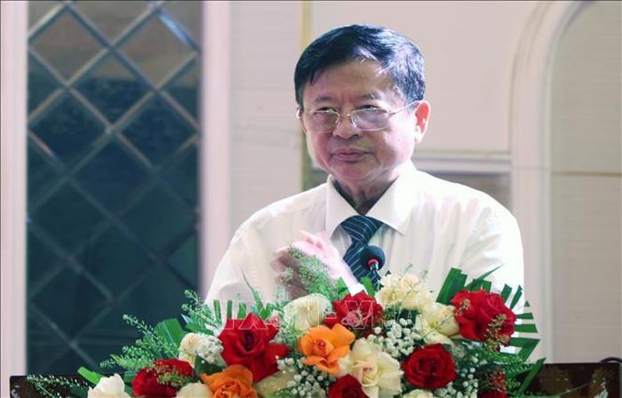 Ông Đỗ Hồng Quân, Chủ tịch Liên hiệp các Hội Văn học Nghệ thuật Việt Nam phát biểu tại Đại hội.