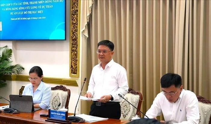Phó Chủ tịch UBND Thành phố Hồ Chí Minh Nguyễn Mạnh Cường phát biểu tại hội nghị.