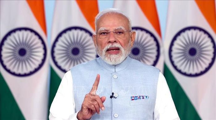 Thủ tướng Ấn Độ Narendra Modi phát biểu trước toàn dân tại New Delhi ngày 21/9/2025. Ảnh tư liệu: ANI/TTXVN
