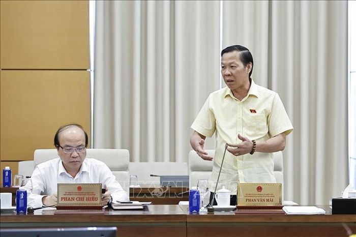 Chủ nhiệm Ủy ban Kinh tế và Tài chính của Quốc hội Phan Văn Mãi phát biểu. Ảnh: Doãn Tấn/ TTXVN