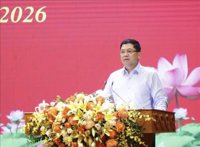 Bí thư Tỉnh ủy Bắc Ninh Nguyễn Hồng Thái phát biểu tại Hội nghị.