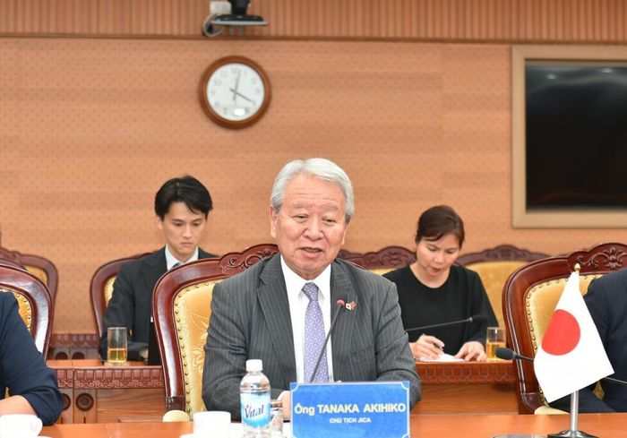 Ông Tanaka Akihiko, Chủ tịch JICA tại buổi tiếp. Ảnh: MOF