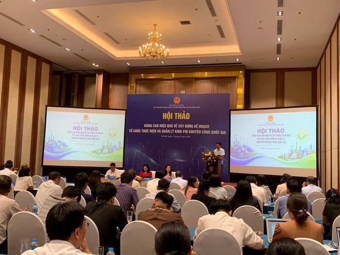 Hội thảo “Nâng cao hiệu quả xây dựng kế hoạch, tổ chức thực hiện và quản lý kinh phí khuyến công quốc gia. Ảnh: Văn Giáp/Bnews/vnanet.vn