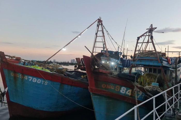 Cả 2 tàu cá đều không bật thiết bị giám sát hành trình, tiềm ẩn nguy cơ vi phạm quy định về hoạt động khai thác thủy sản. Ảnh: Văn Thường