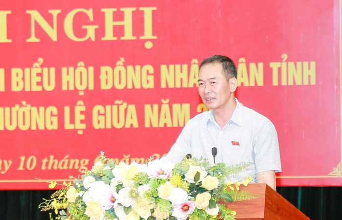 Đồng chí Trịnh Tuấn Sinh, Phó Bí thư Tỉnh ủy, Chủ tịch Ủy ban MTTQ Việt Nam tỉnh phát biểu tiếp thu, giải trình kiến nghị của cử tri.