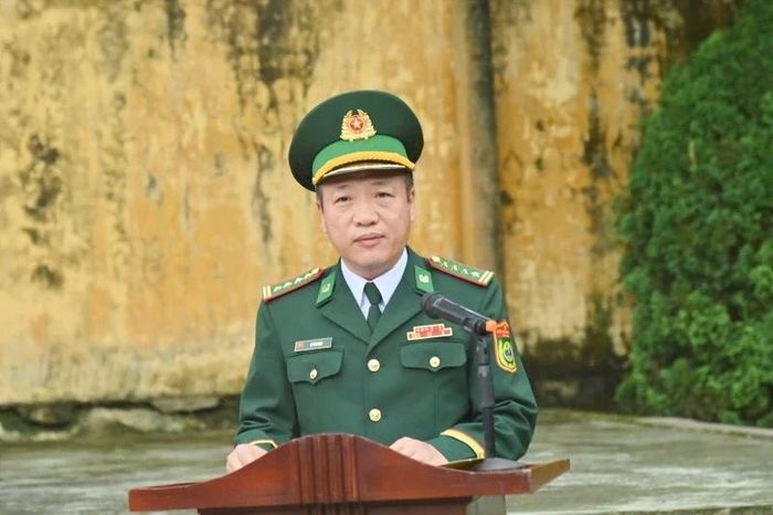 Đại tá Lê Văn Nam, Phó Chỉ huy trưởng, Tham mưu trưởng Ban Chỉ huy BĐBP tỉnh phát biểu chỉ đạo tại buổi lễ.