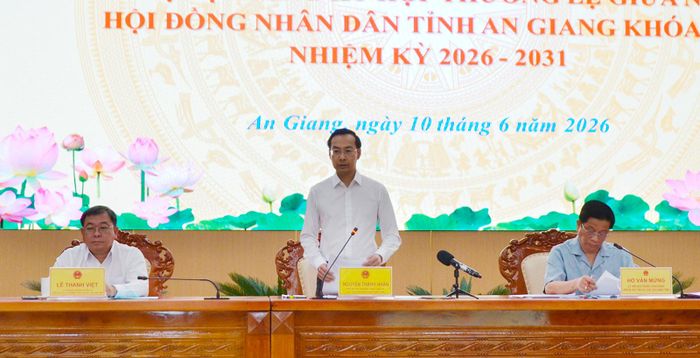 Phó Bí thư Thường trực Tỉnh ủy, Chủ tịch HĐND tỉnh An Giang Nguyễn Thanh Nhàn phát biểu kết luận hội nghị.