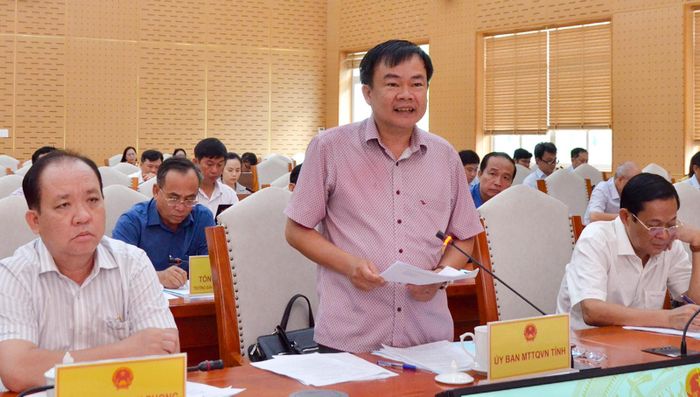 Đại diện Ủy ban MTTQ Việt Nam tỉnh An Giang phát biểu tại hội nghị.