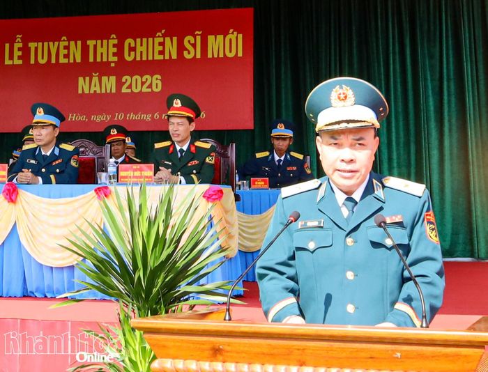 Thiếu tướng Vũ Đại Dương phát biểu chỉ đạo tại buổi lễ.