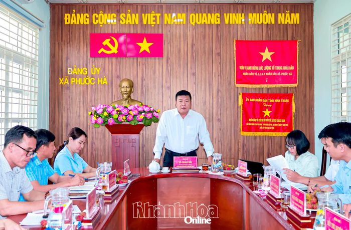 Đồng chí Võ Hoàn Hải phát biểu chỉ đạo tại buổi làm việc.