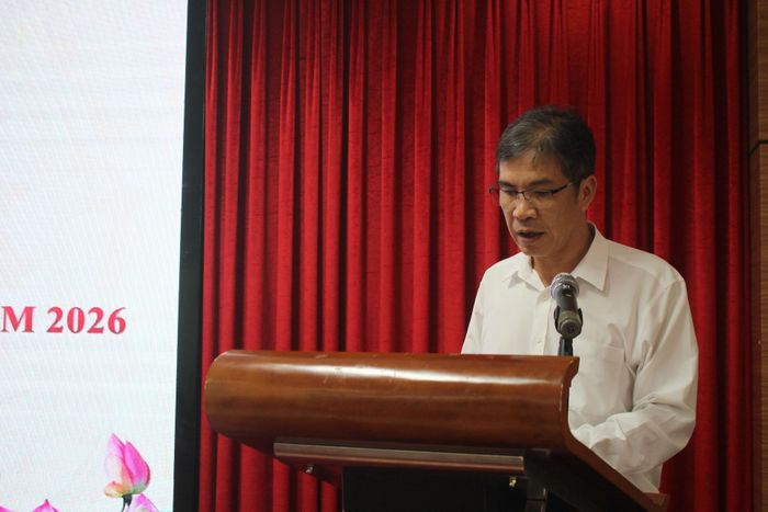 Đồng chí Hoàng Kiều Anh - Phó Chủ tịch Ủy ban MTTQ Việt Nam tỉnh phát biểu khai mạc tại lớp tập huấn.