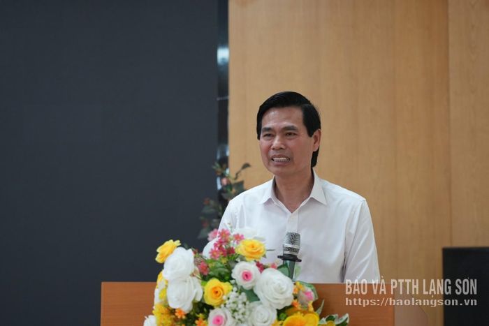 Đồng chí Hoàng Quốc Khánh, Ủy viên Trung ương Đảng, Bí thư Tỉnh ủy phát biểu tại buổi kiểm tra
