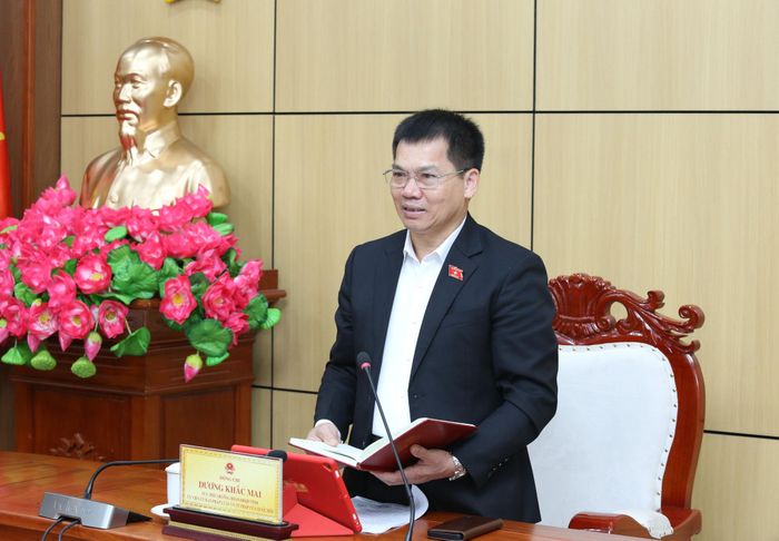 Đồng chí Dương Khắc Mai phát biểu tại buổi tiếp công dân