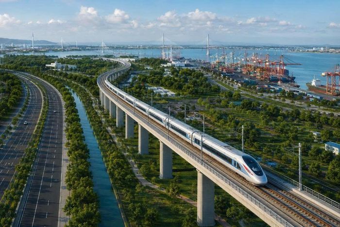 Tuyến đường sắt Lào Cai - Hà Nội - Hải Phòng đoạn qua TP. Hải Phòng. Ảnh minh họa